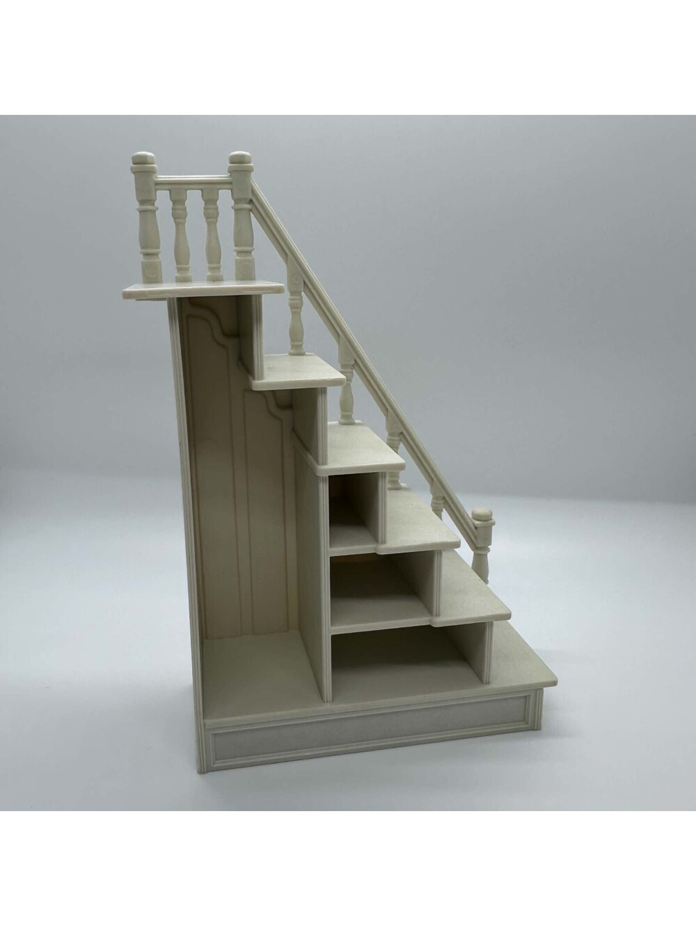 Vintage Dollhouse Miniature Staircase Stairs White Plastic 7" Doll House EUC